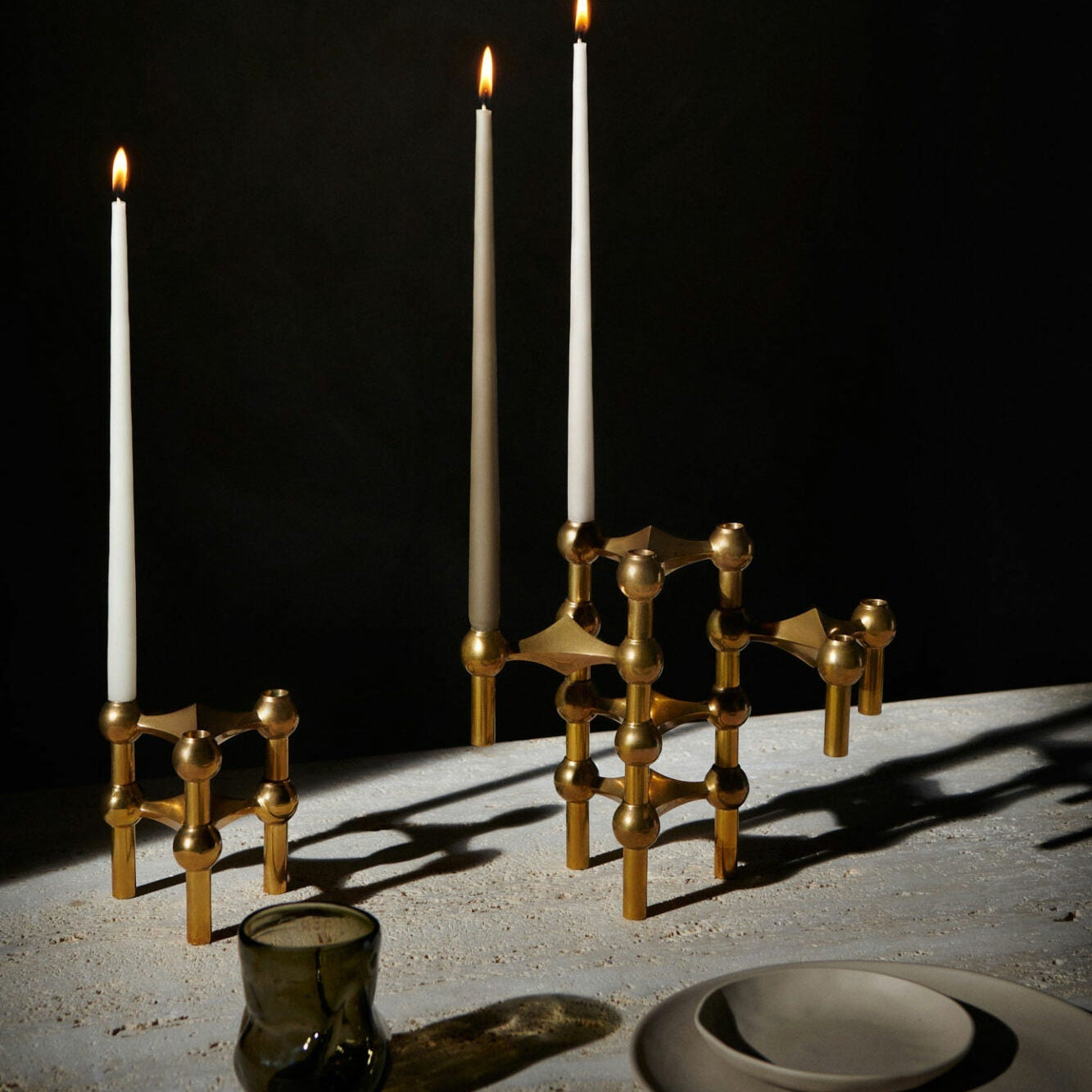 STOFF Nagel Candle Holder, Solid Brass