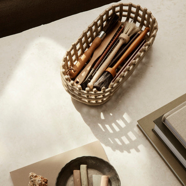 Oval Ceramic Basket - Batten Home