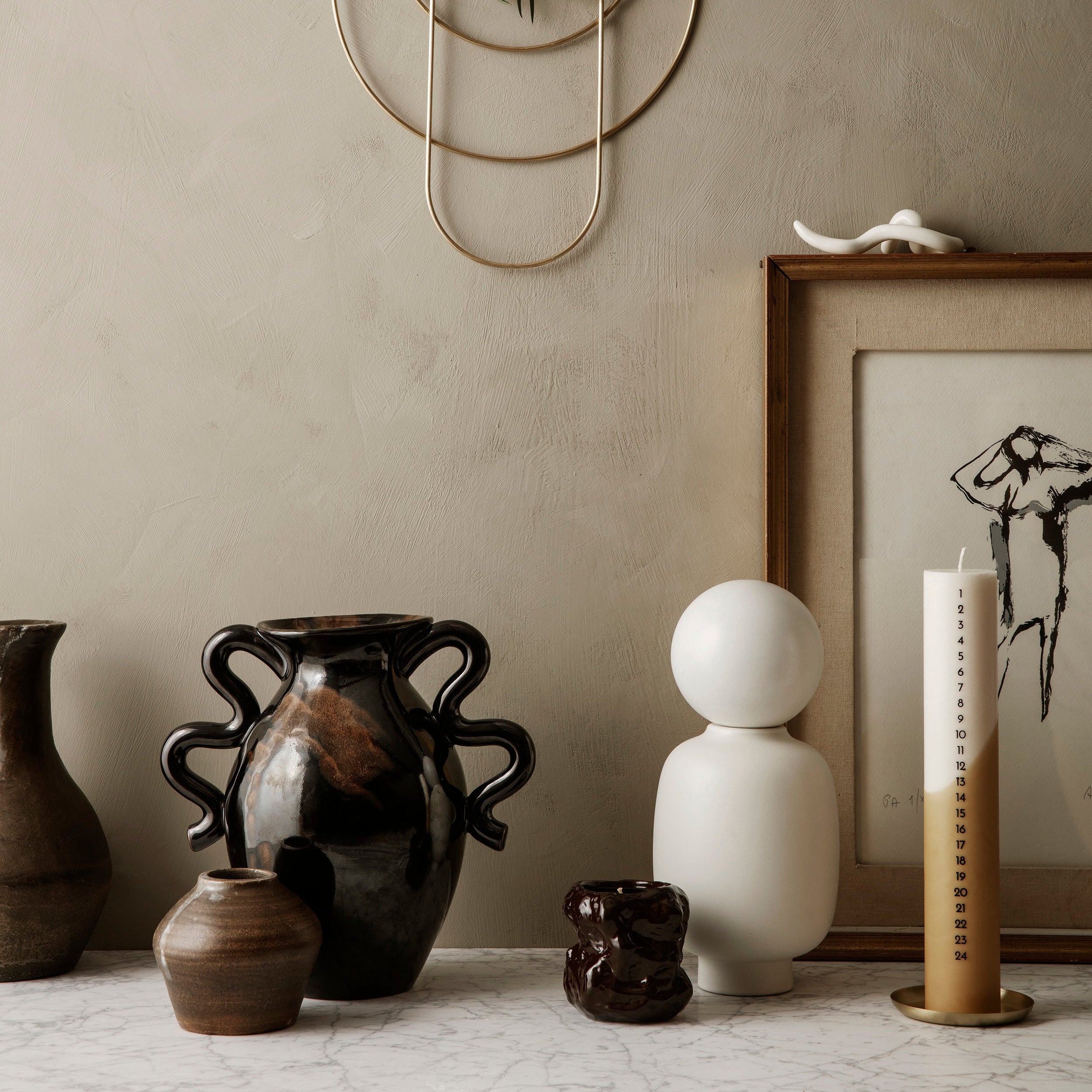 Basho Round Brass Tray