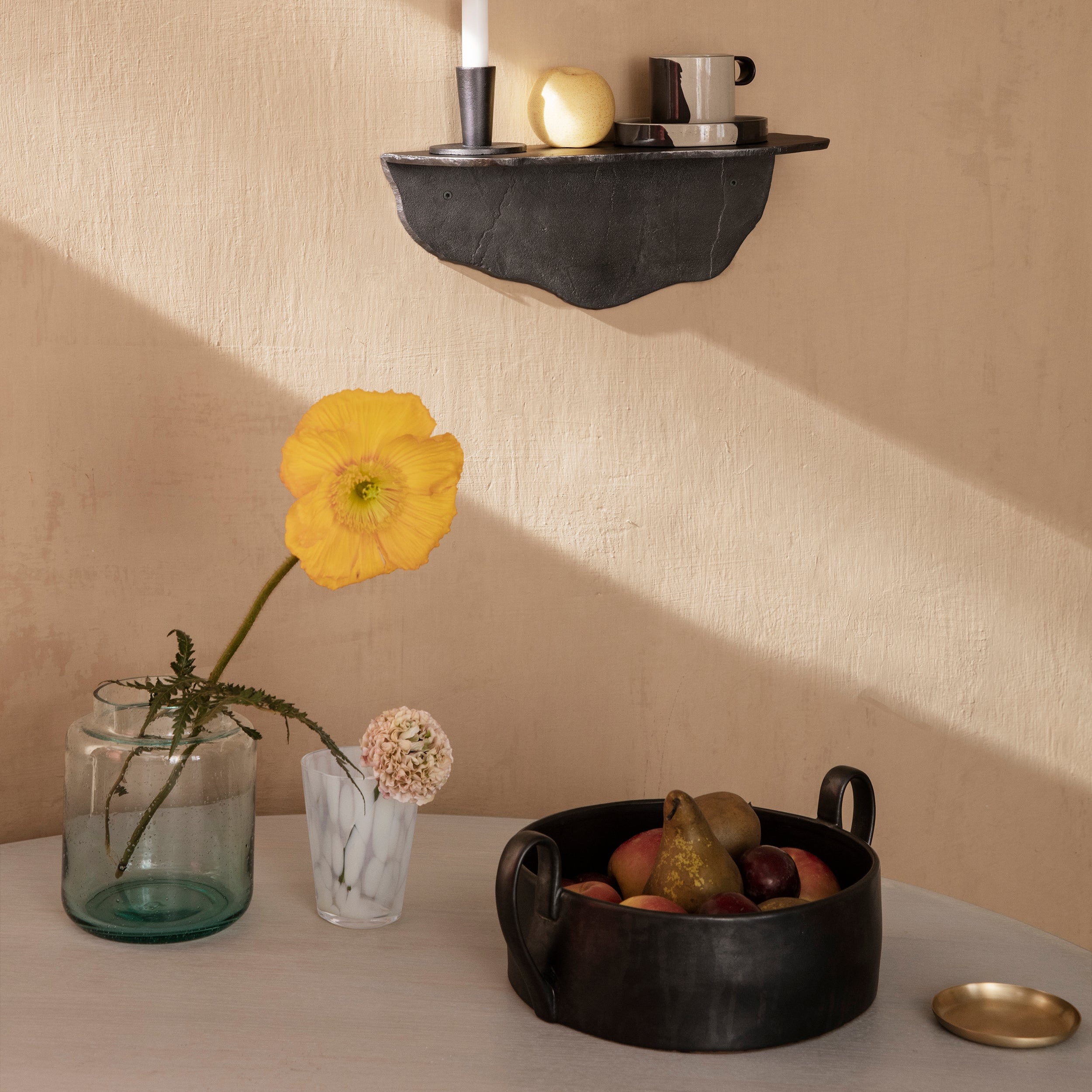 Basho Round Brass Tray