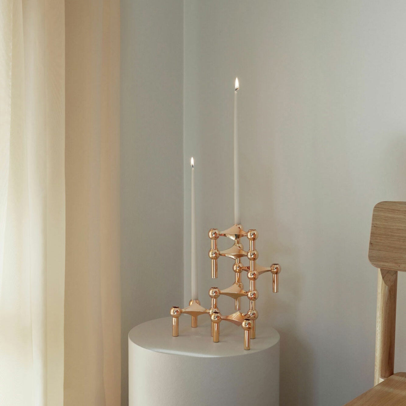 STOFF Nagel Candle Holder, Rose Gold