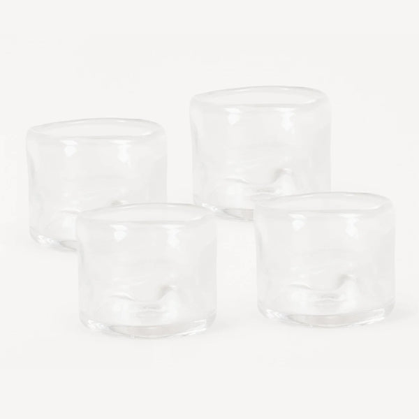 0405 Glass - Wide - Clear - Set of 4