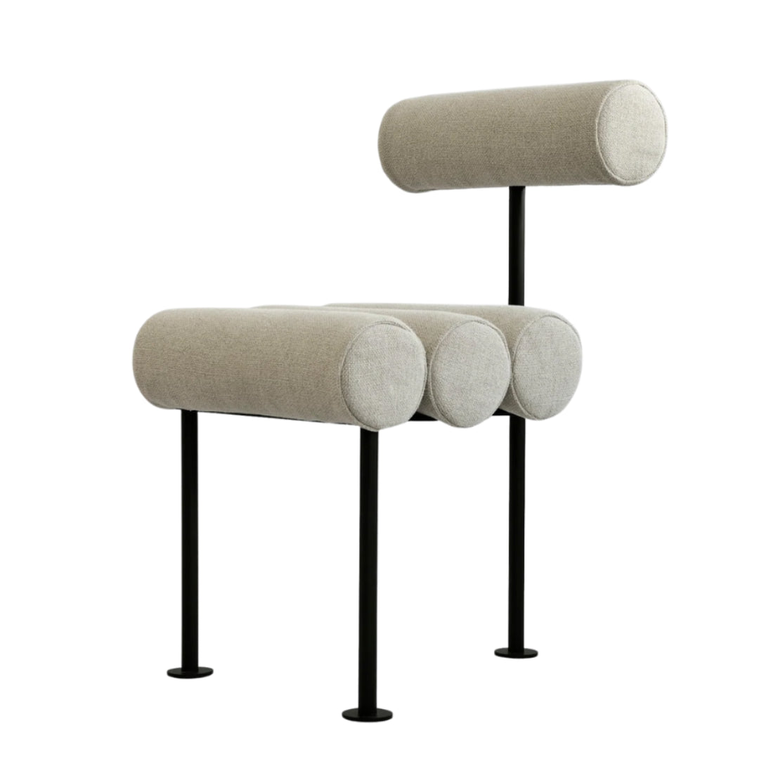 Hiro Dining Chair, Black Frame - Sand