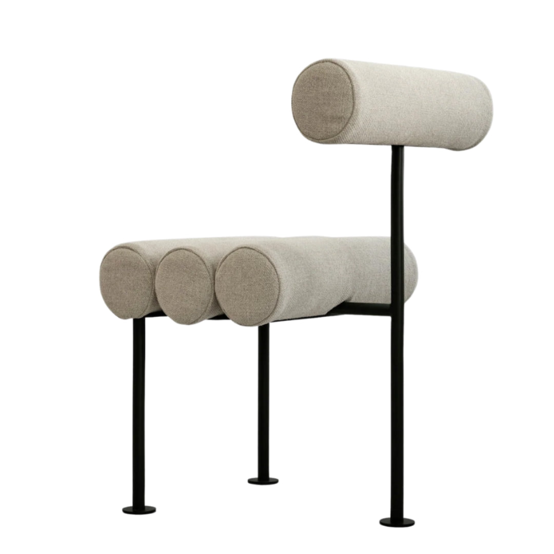 Hiro Dining Chair, Black Frame - Sand