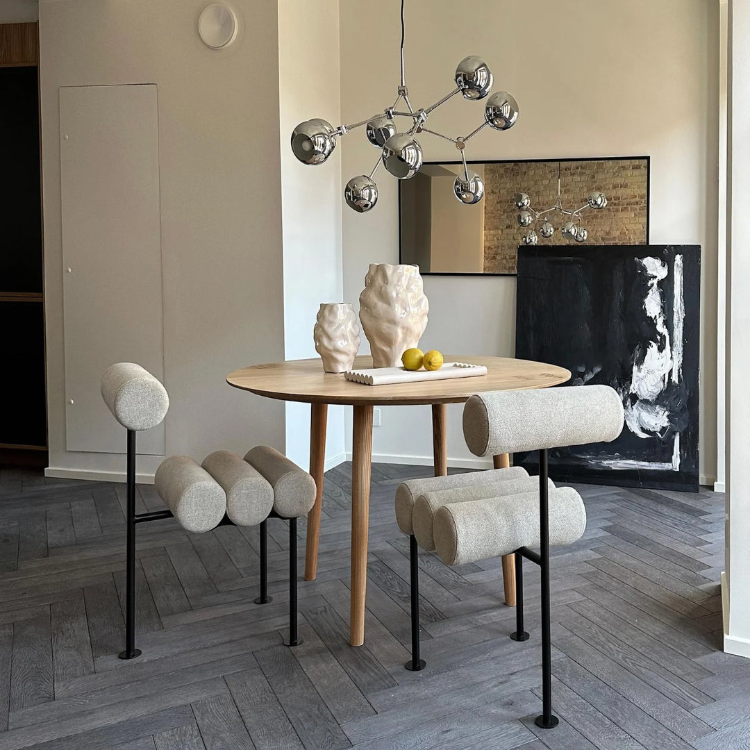 Hiro Dining Chair, Black Frame - Sand