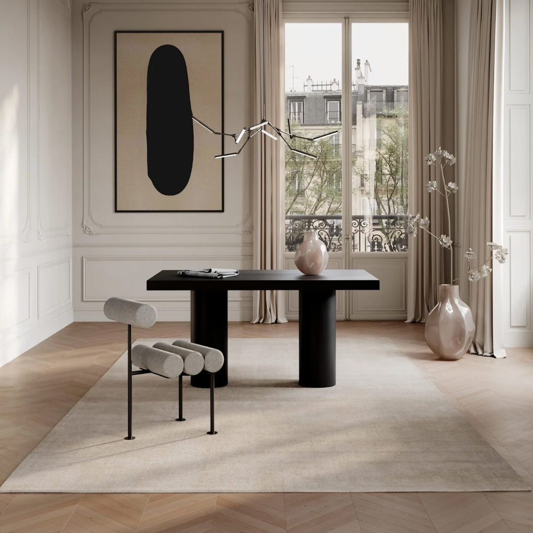 Hiro Dining Chair, Black Frame - Sand