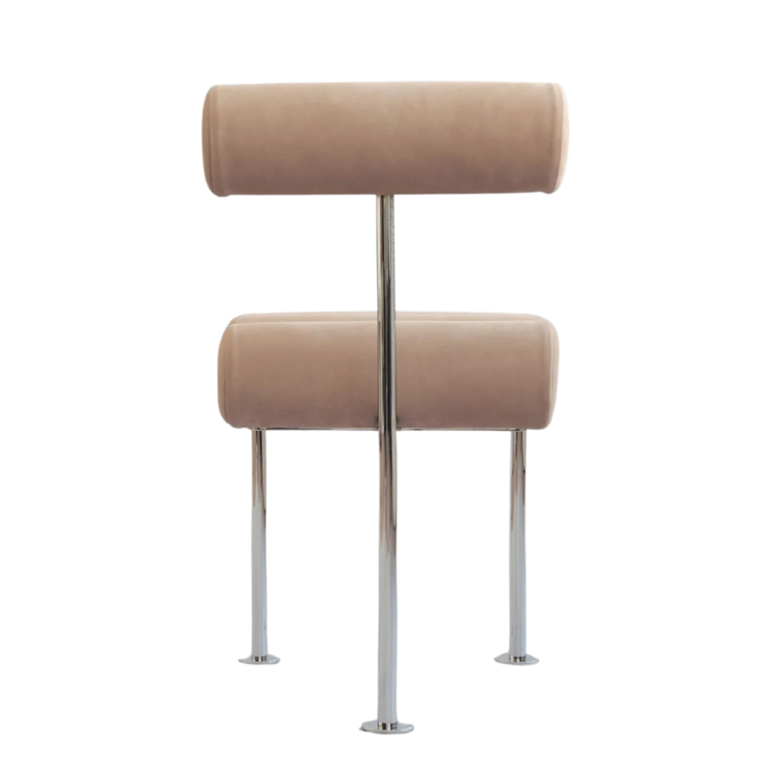 Hiro Dining Chair, Stainless Steel - Nubuck