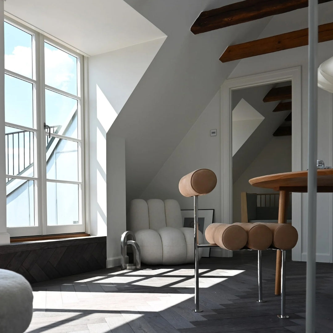 Hiro Dining Chair, Stainless Steel - Nubuck