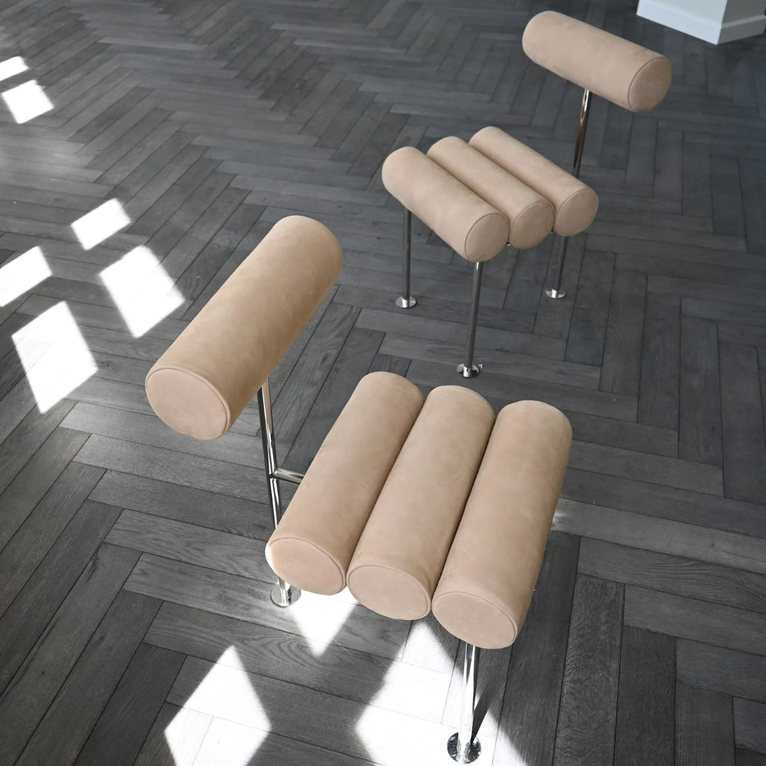 Hiro Dining Chair, Stainless Steel - Nubuck