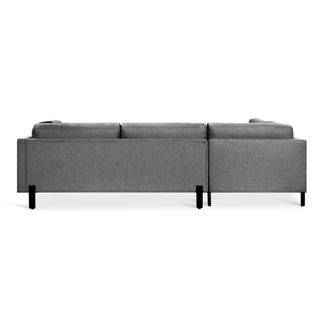Silverlake Sectional Andorra Almond Pewter Back View - Gus* Modern