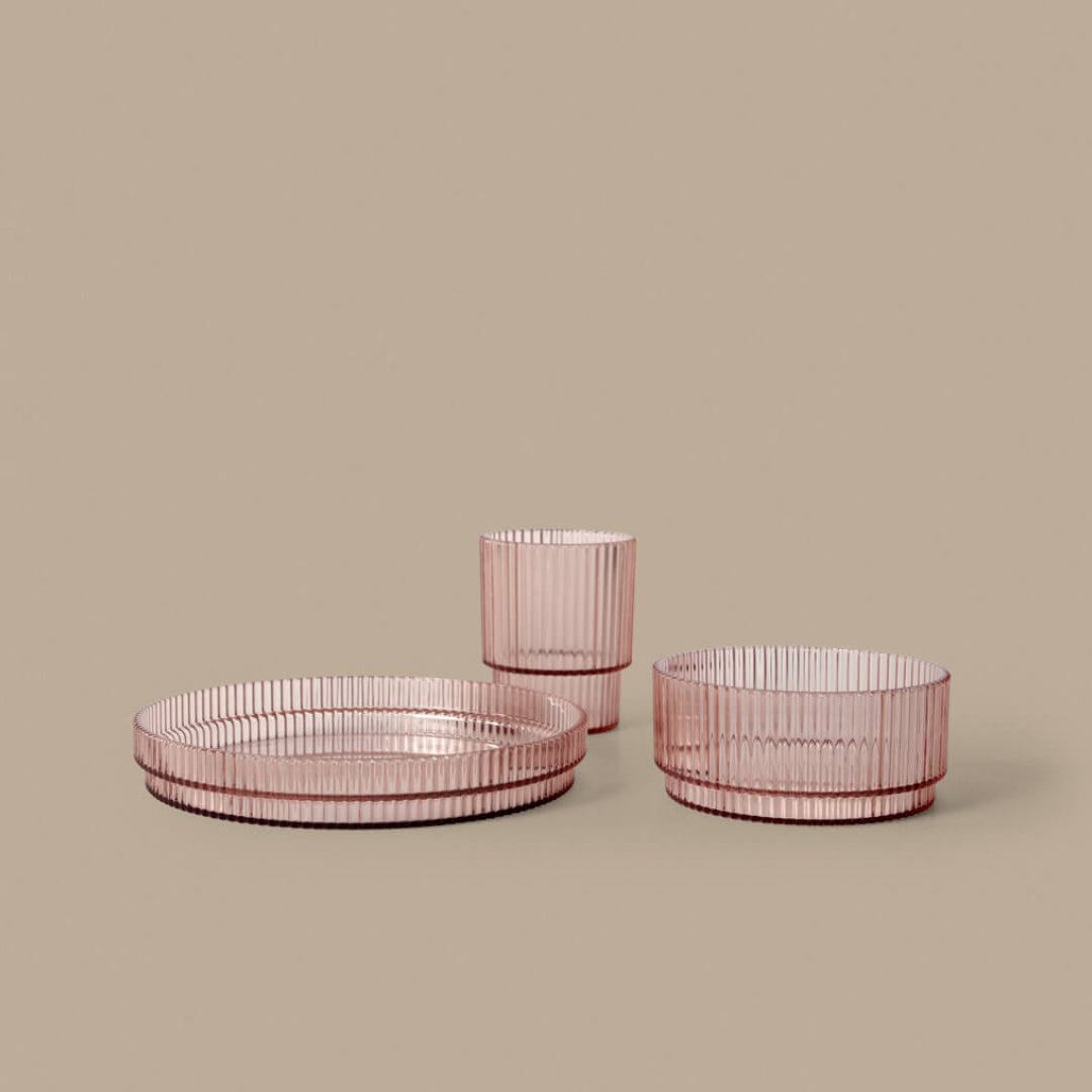 Ferm Living Ripple Kids Dinner Set - Blush - Batten Home