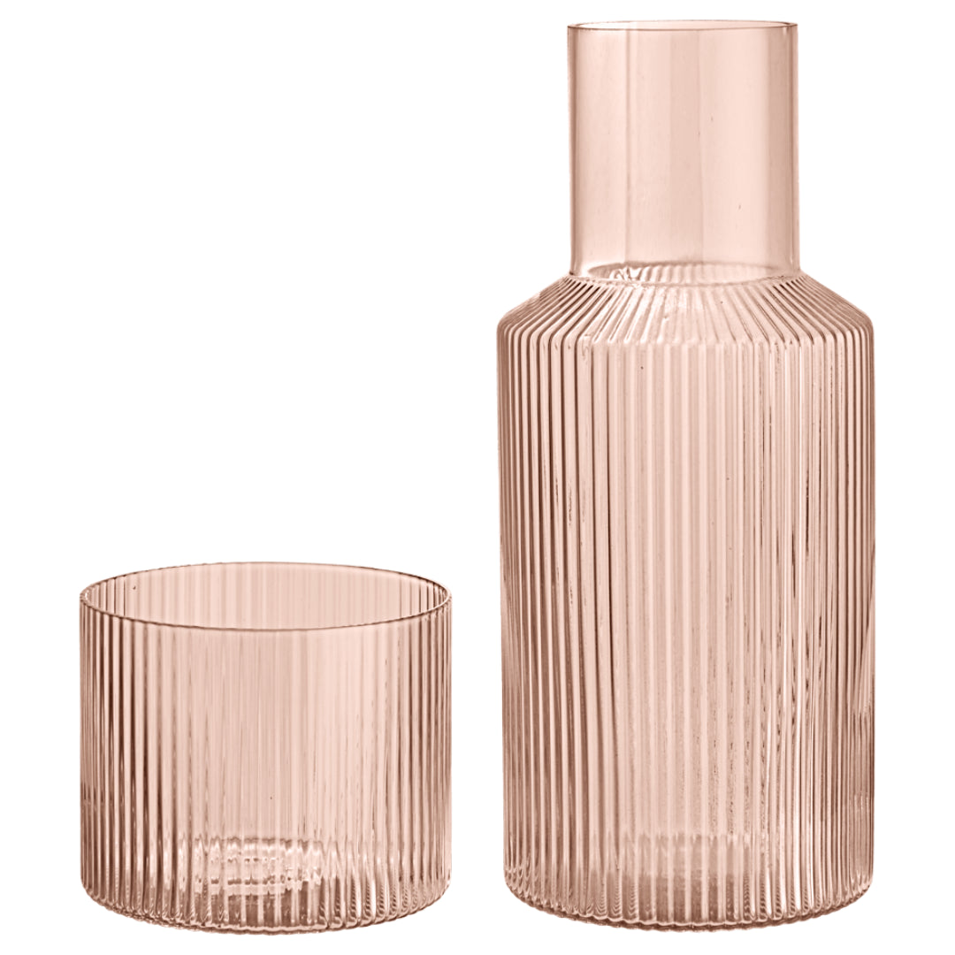Ferm Living Ripple Carafe Set in Blush - Batten Home