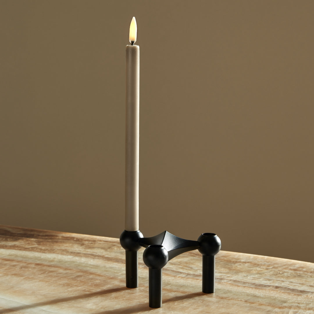 STOFF LED Taper Candle by Uyuni Lighting, Sand, Set of 2 - Batten Home