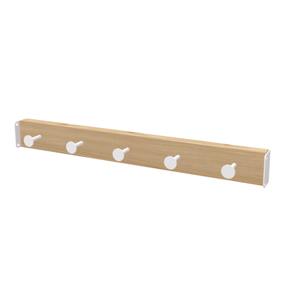Branch Modular Hook Rail Blonde Ash/White Brackets/White Hooks - Gus Modern at Batten Home