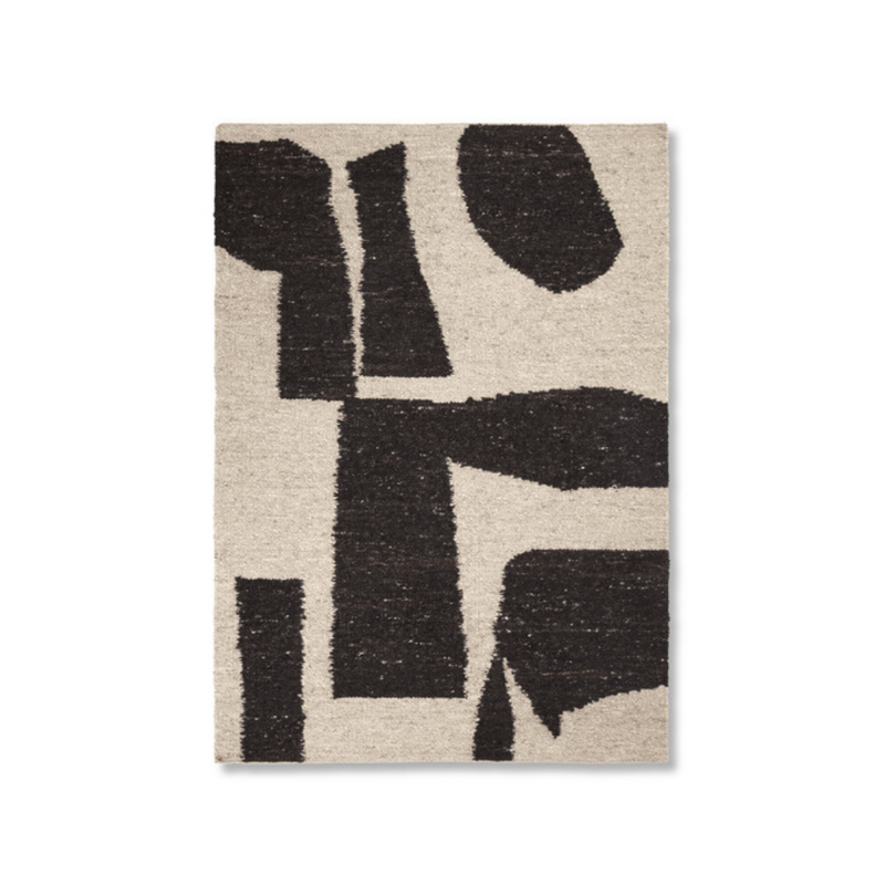 Piece Rug - Small - Off-White/Coffee