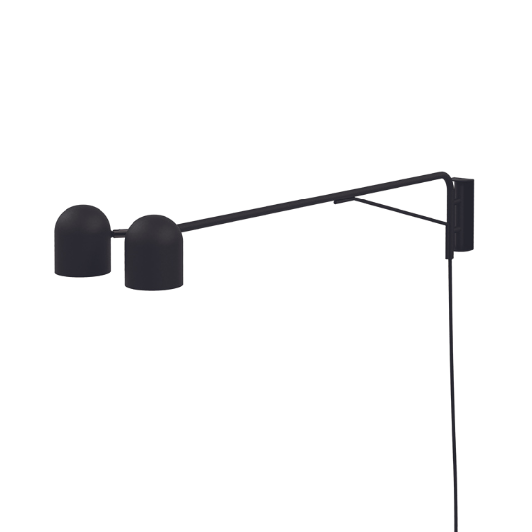 Tandem Swing Arm Lamp Black - Gus Modern at Batten Home