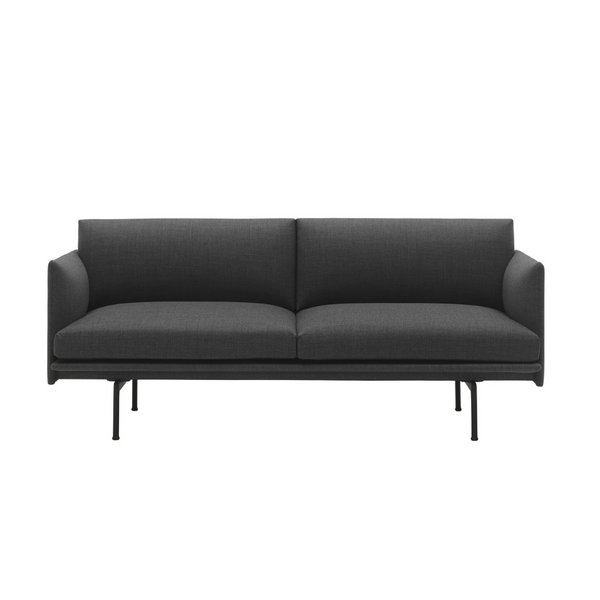 Muuto Outline Sofa, 2-Seater / Refine Leather Cognac / Black