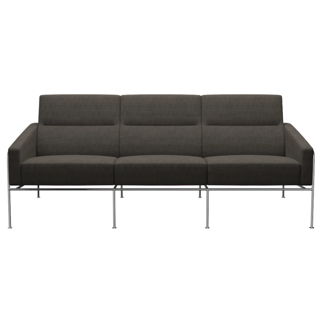 Series 3300 3303, 3-seater, Upholstery: Essential Dark Brown, Base: Steel Chromed Steel