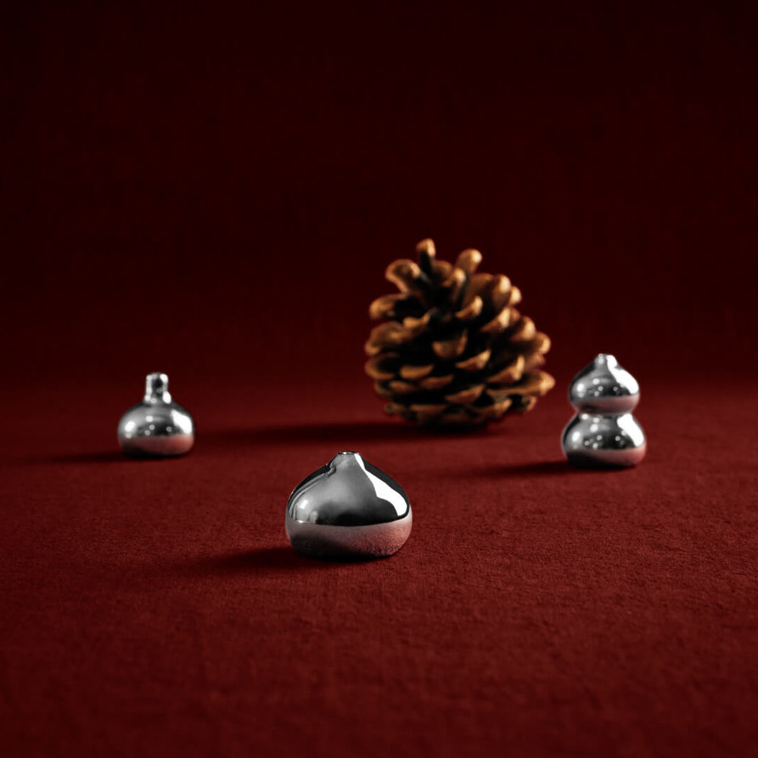 Ferm Living Komo Mini Vases - Set of 3 - Silver - Batten Home