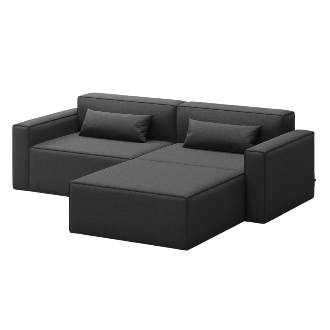 Mix Modular 3-Pc Sectional Mowat Raven - Gus Modern at Batten Home