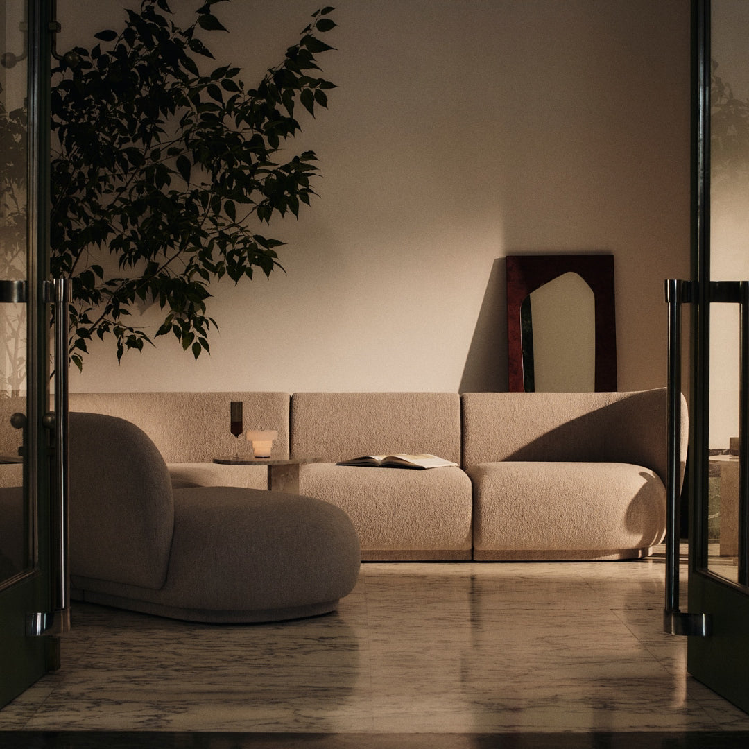 Rico Modular Sofa - Armrest Left - Soft Bouclé - Natural