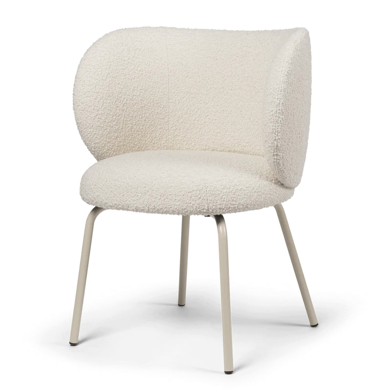 Rico Dining Chair - Nordic Bouclé - Off-White/Cashmere