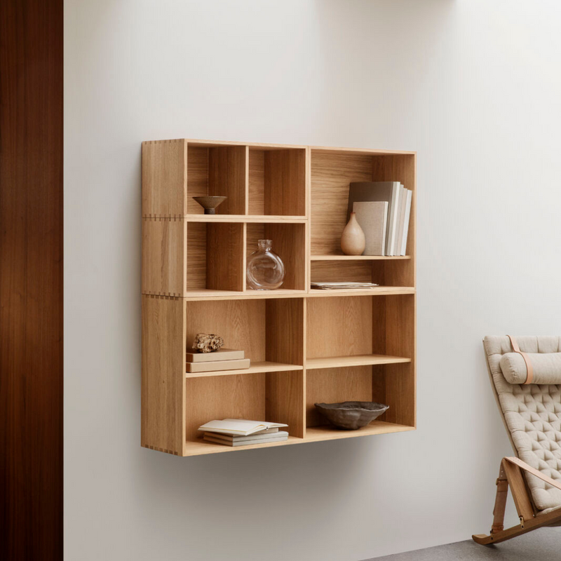 FK63 Shelving System - Upright Deep Bookcase with Trays