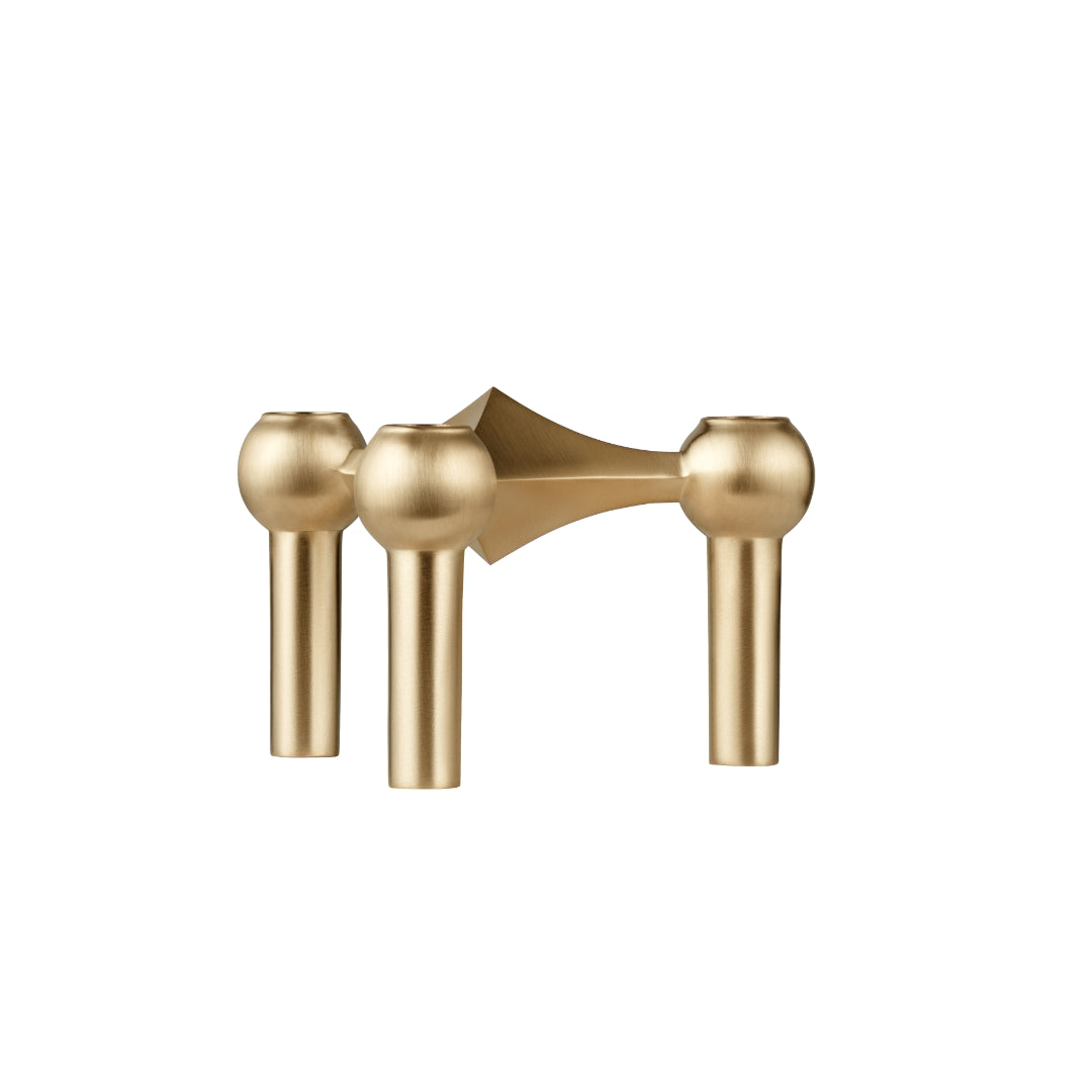 STOFF Nagel Candle Holder, Brushed Brass