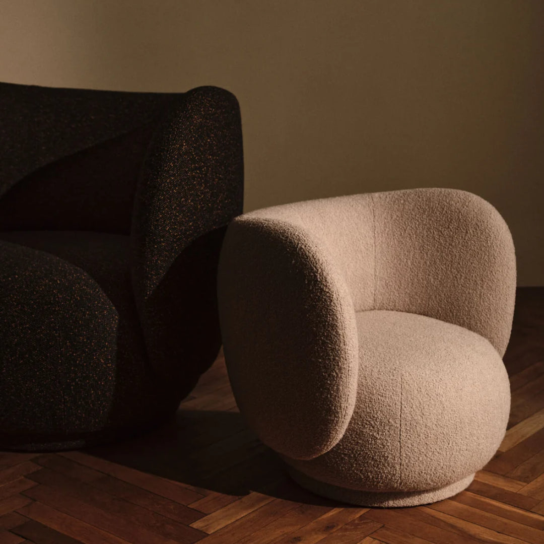 Ferm Living Rico Lounge Chair - Vanir - Black/Honey - Batten Home