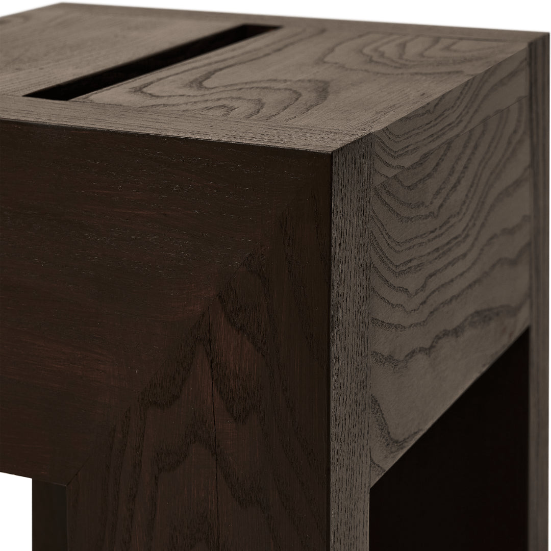 Form and Refine Monolith Side Table, Dark Brown Ash - Batten Home
