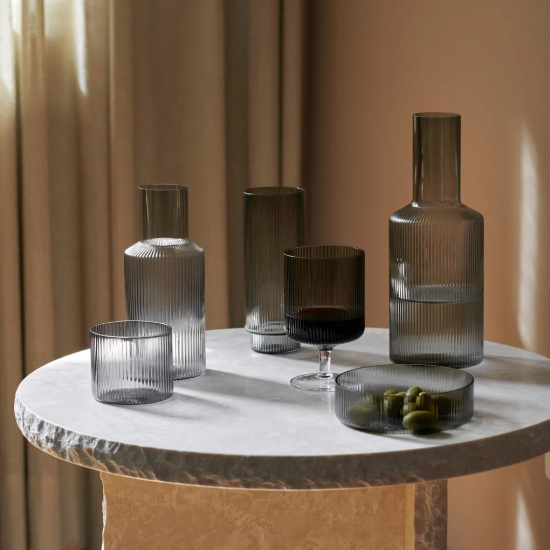 Ripple Carafe Set in Smoked Grey - Batten Home
