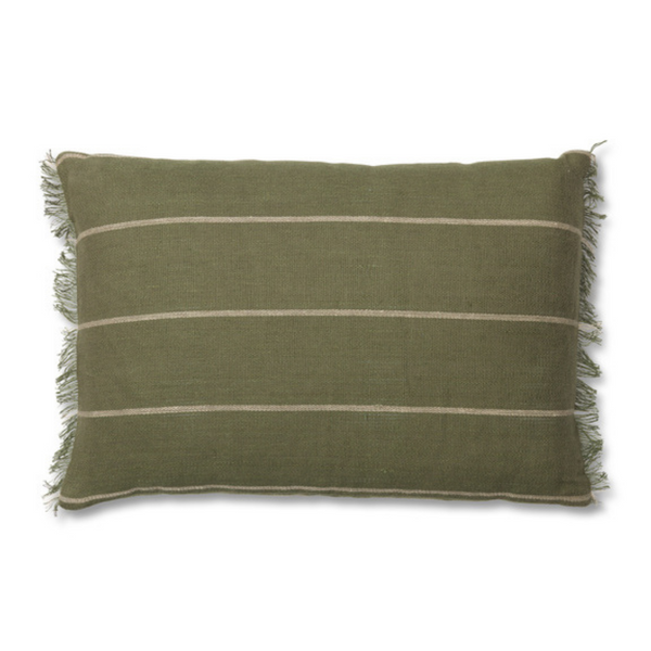 Calm Cushion - Rectangular - Olive/Off-White