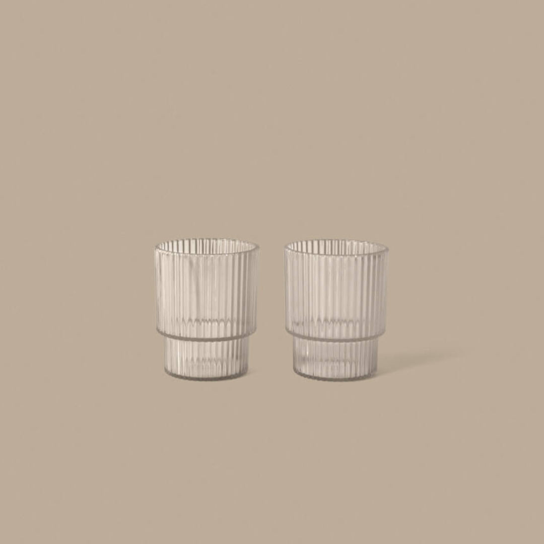 Ferm Living Ripple Kids Cups - Set of 2 - Clear - Batten Home