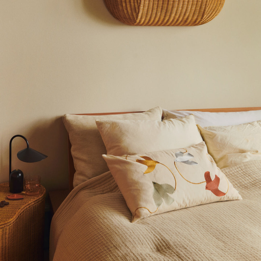 Swif Bird Embroidered Cushion - Rectangular