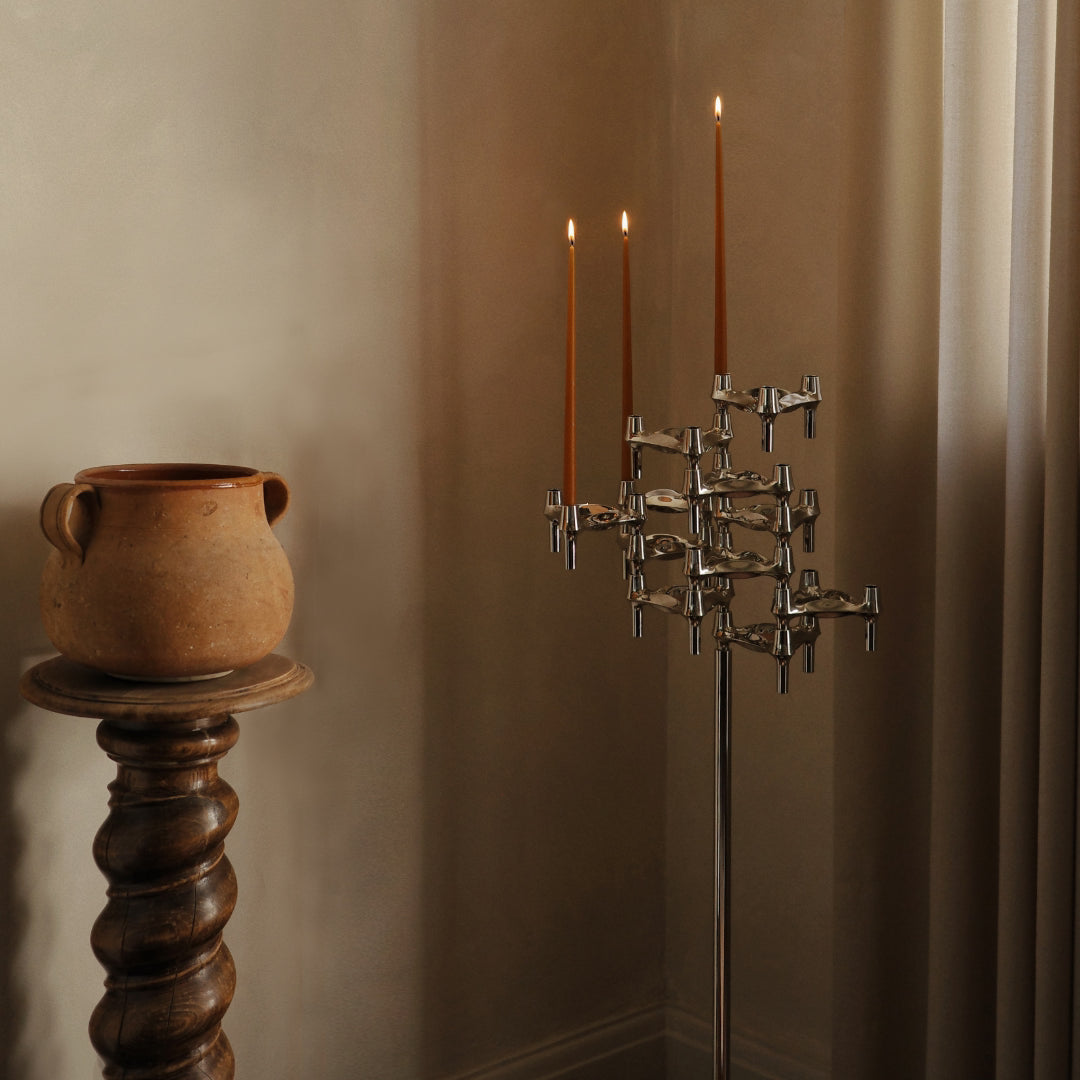 STOFF Nagel BMF Candle Holder, Chrome - Batten Home