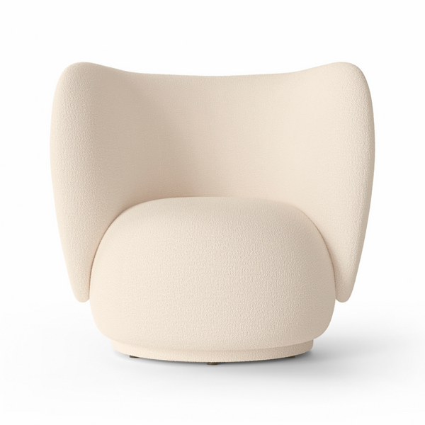 Rico Lounge Chair - Wool Bouclé Off-White