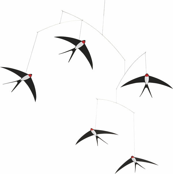 5 Flying Swallows Mobile