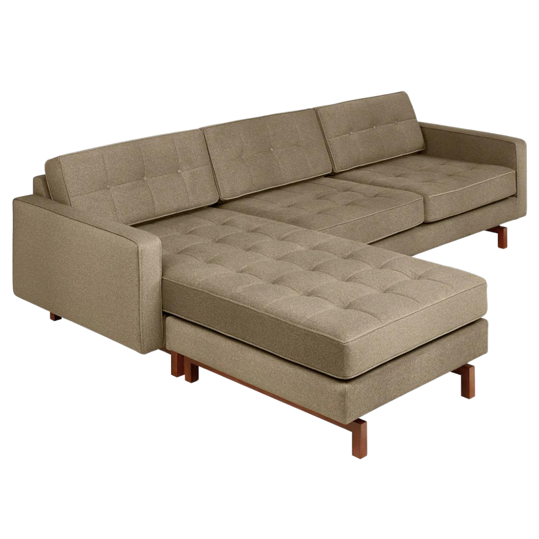 Jane 2 Bi-Sectional Merino Mocha Walnut - Gus Modern at Batten Home