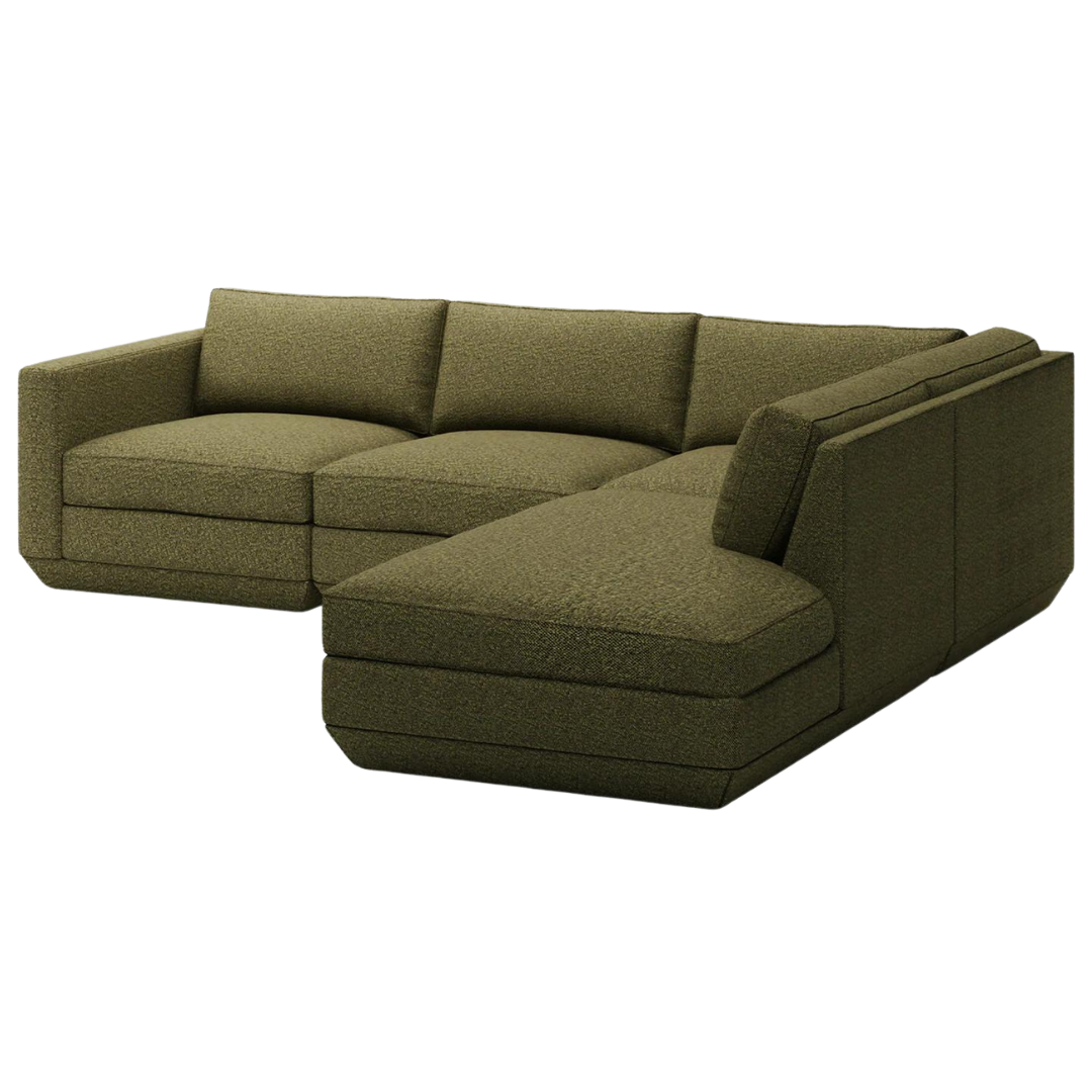 Podium Modular 4-Pc Lounge Sectional A Copenhagen Terra RF- Gus Modern at Batten Home
