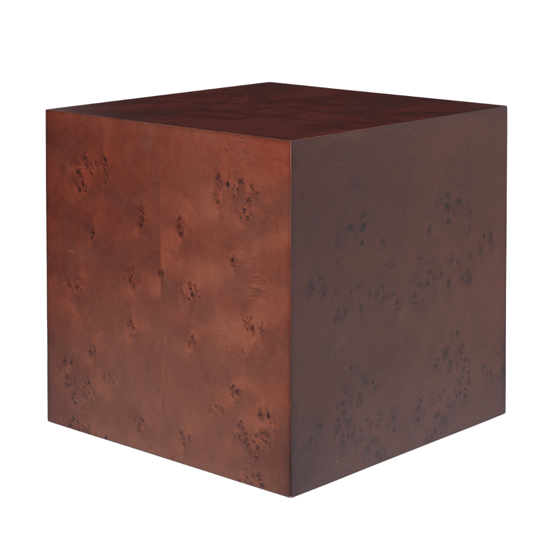 Ferm Living Burl Cube Side Table - Dark Stained Burl - Batten Home