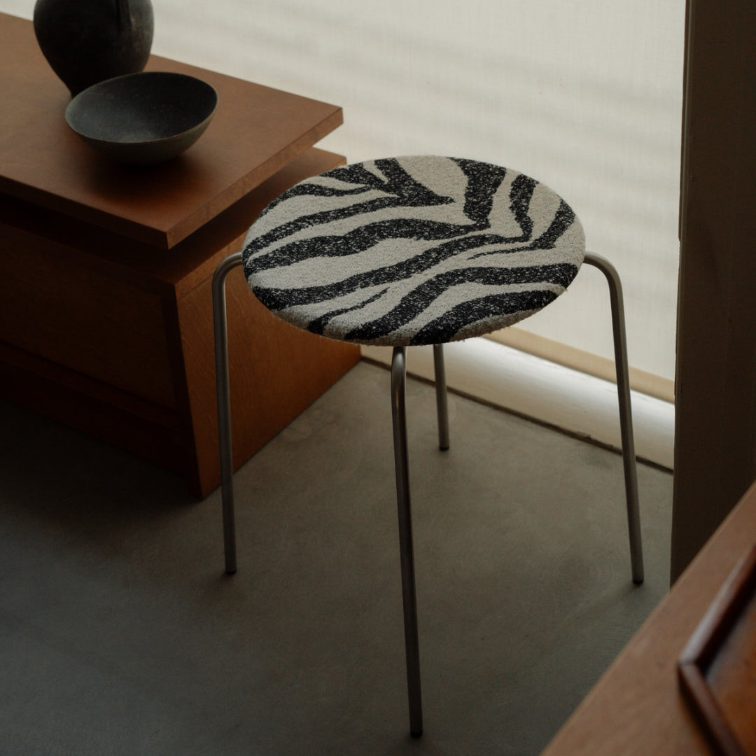 Frama Petit Rond Stool - Zebra Seat - Batten Home