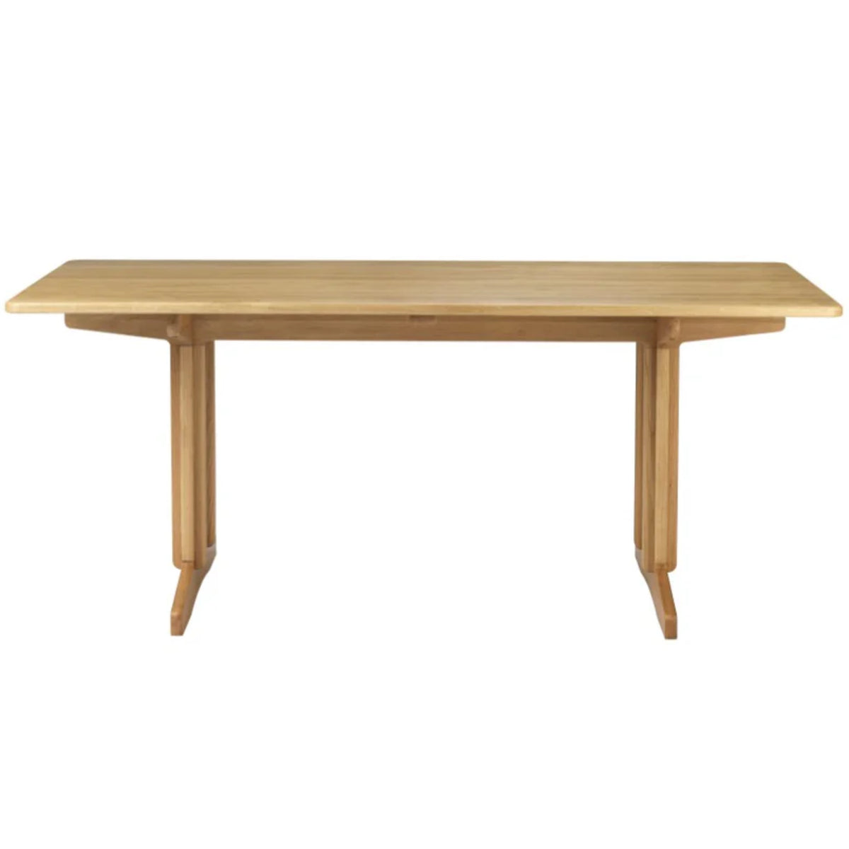 FDB Møbler Table φ700 J163 table bench – Matt lacquered oak / Natural paper cord