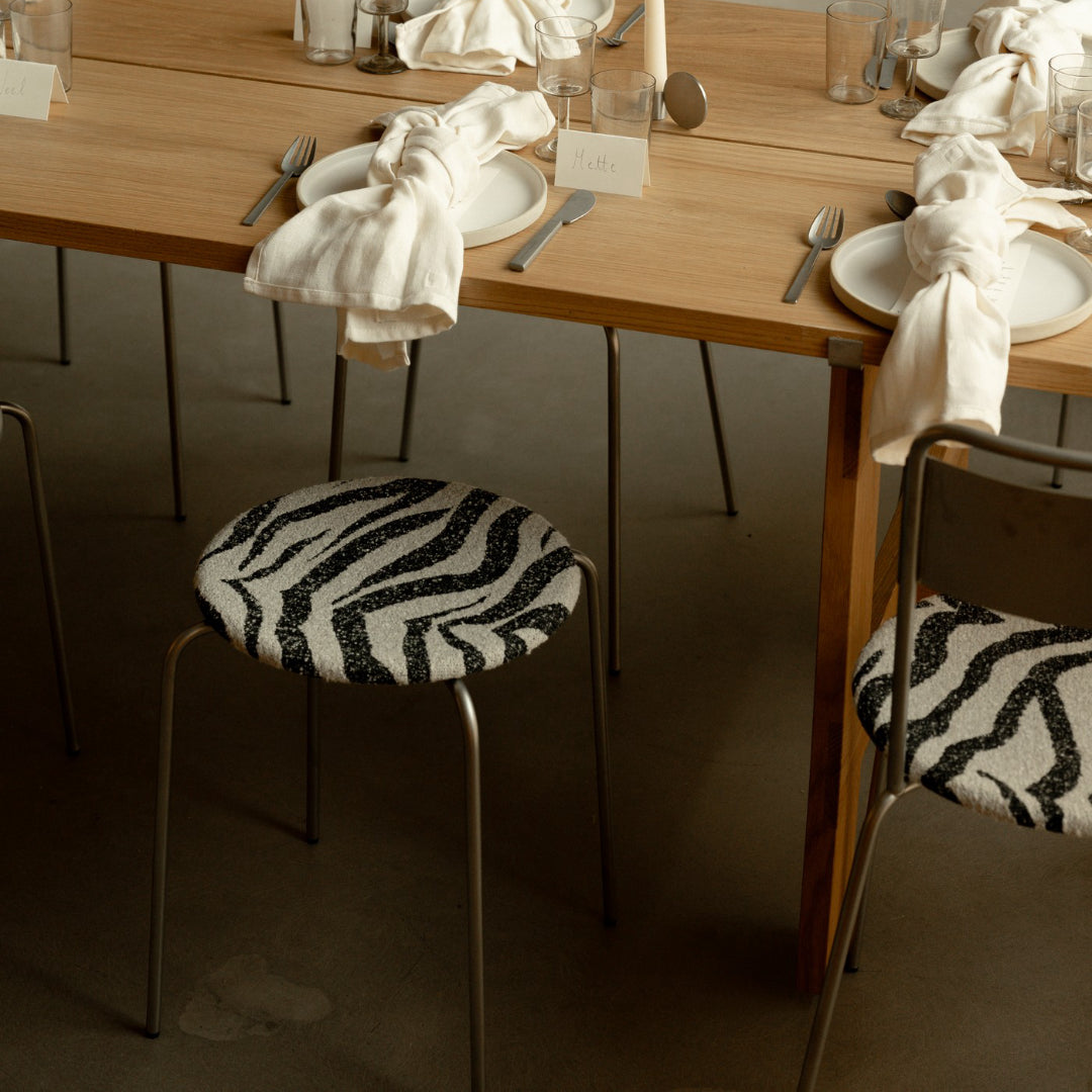 Frama Petit Rond Stool - Zebra Seat - Batten Home