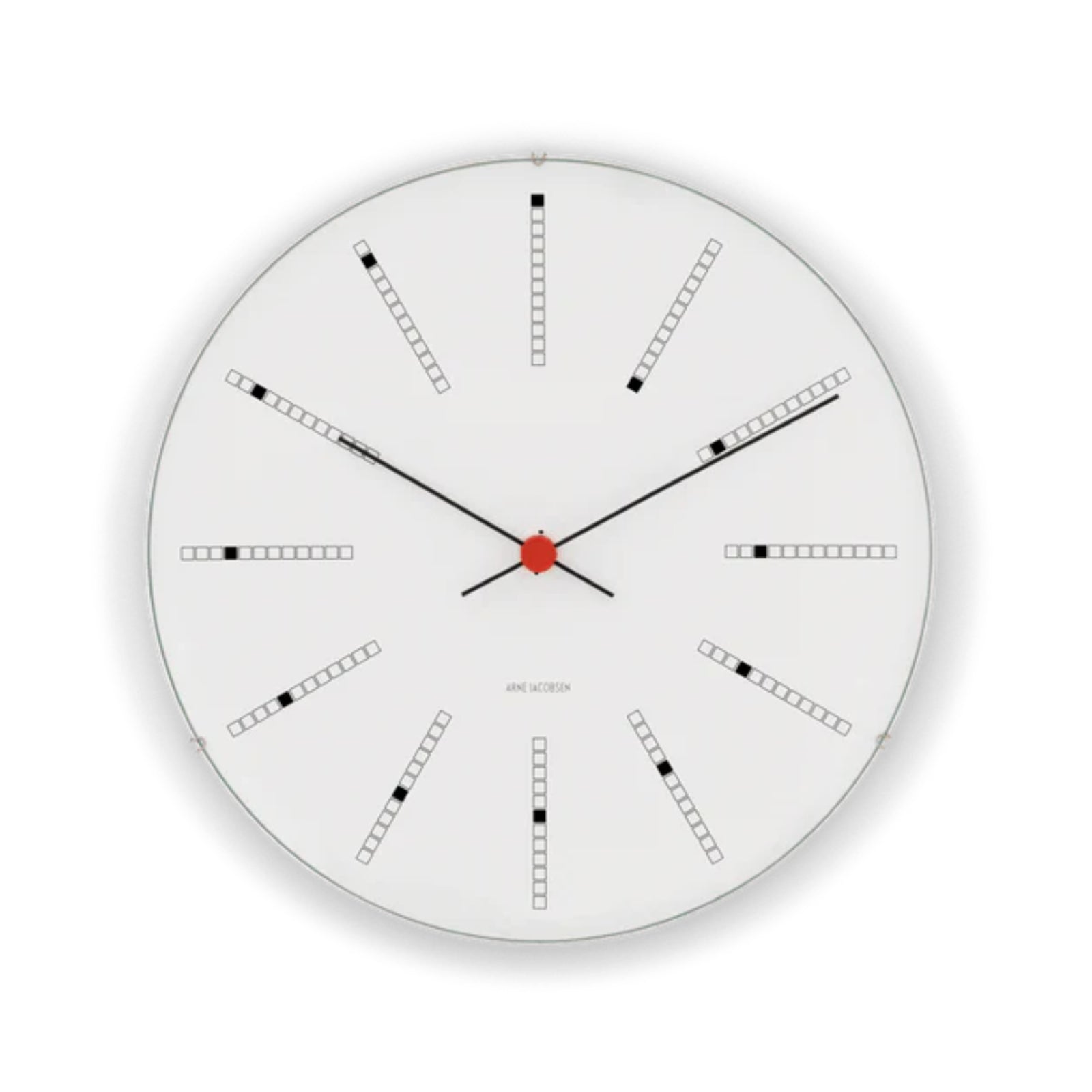 Arne Jacobsen Bankers Wall Clock White/Black/Red 