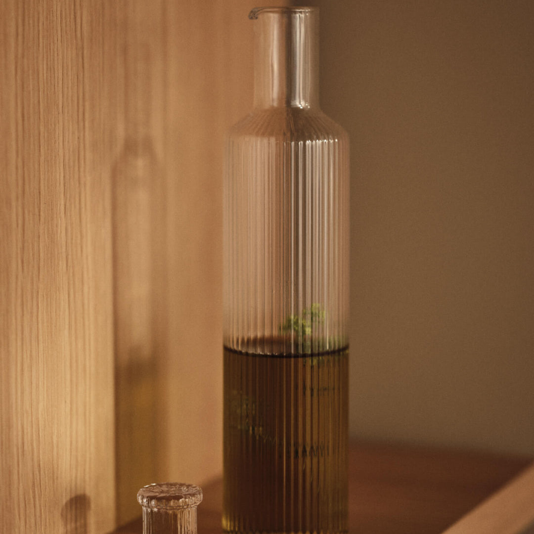 Ferm Living Ripple Oil Bottle - Clear - Batten Home