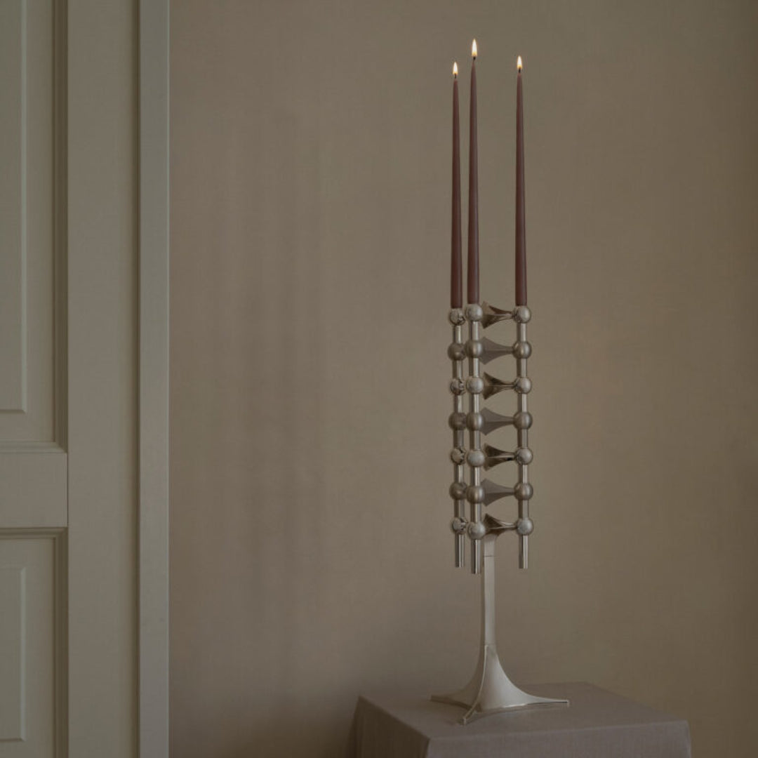 STOFF Nagel Taper Candle by Ester & Erik, Soft Brown, Set of 6