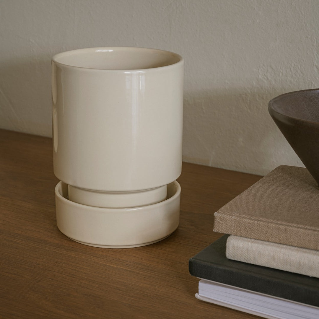 Hoff Glazed Pot - Sandstone Set