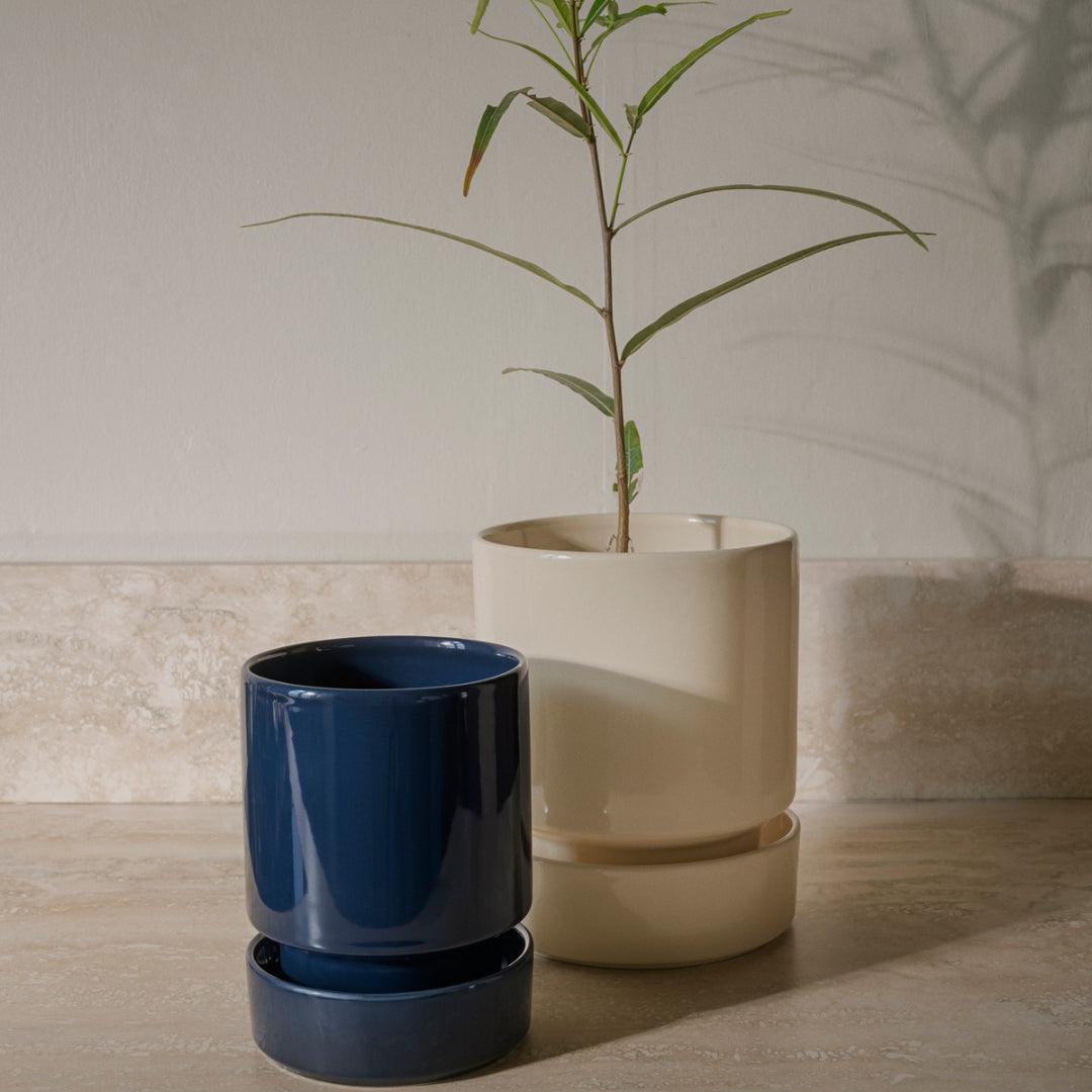 Hoff Glazed Pot - Sapphire Blue Set