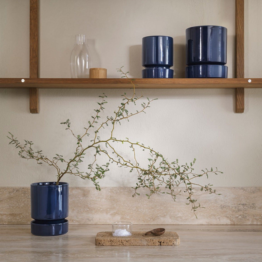 Hoff Glazed Pot - Sapphire Blue Set