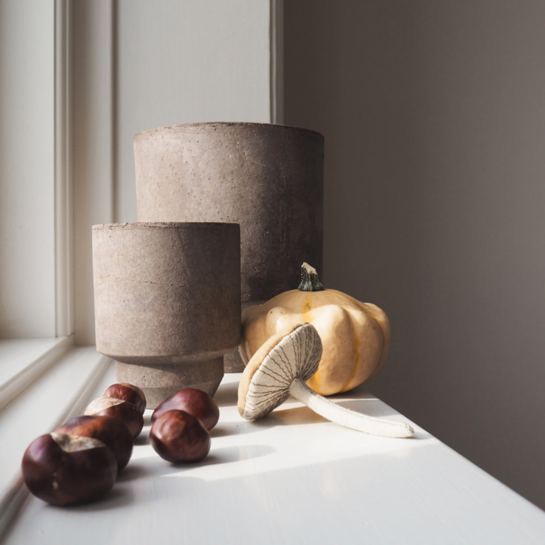 Hoff Raw Pot / Glazed Saucer Set